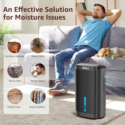 Quiet Dehumidifier for Basement, Bathroom, RV, Bedroom - 95 oz Water Tank