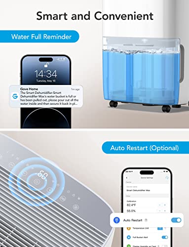 Smart Basement Dehumidifier for Large Spaces, WiFi Control