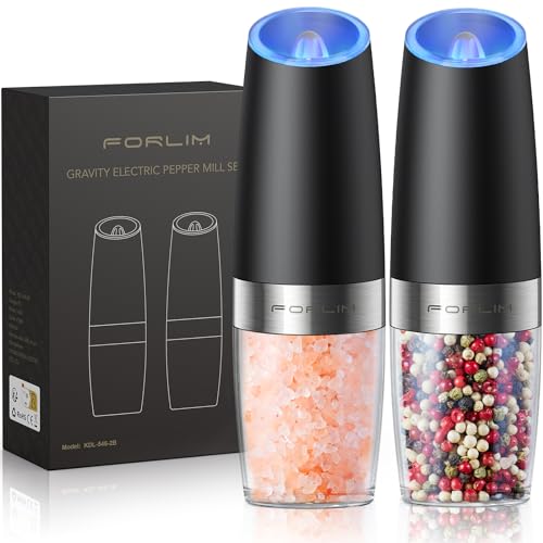 Electric Salt & Pepper Grinder Set with LED Light
