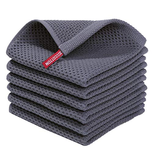 Soft Cotton Waffle Weave Dish Cloths, Set of 6