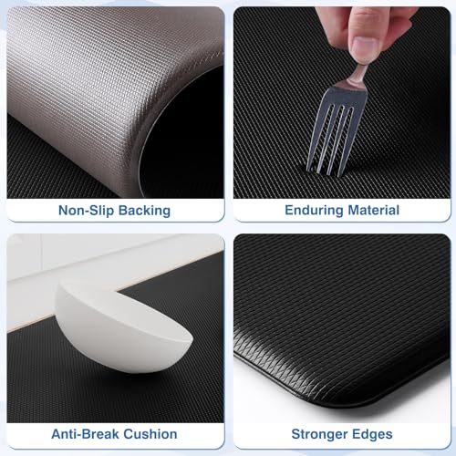 StepRite Kitchen Mats Set, Cushioned Anti Fatigue, Non-Slip