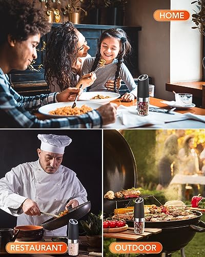 Electric Salt & Pepper Grinder Set with LED Light