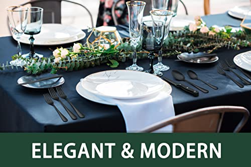 Black Silverware Set for 4 with Steak Knives