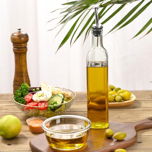 Clear Glass Oil Dispenser Bottle with Pourers Set
