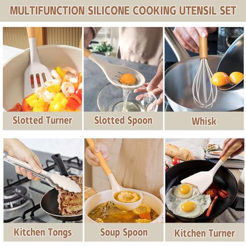 33-Piece Non-Stick Silicone Kitchen Utensil Set with Holder