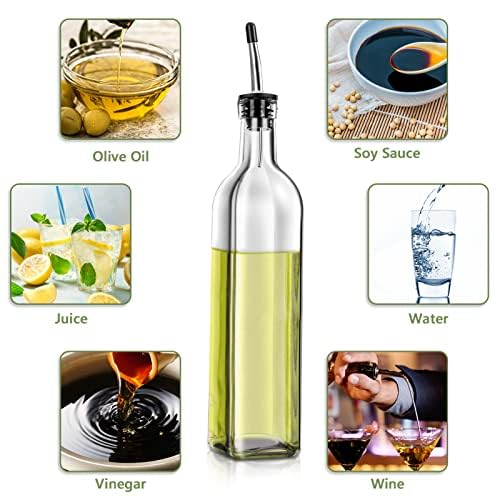 Leaflai Glass Olive Oil and Vinegar Dispenser Set