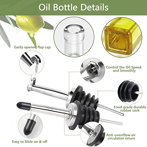 Leaflai Glass Olive Oil and Vinegar Dispenser Set