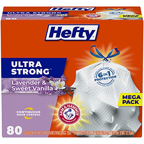 80 Count Hefty 13 Gallon Kitchen Trash Bags