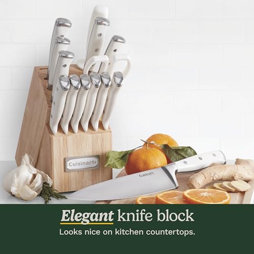 15-Piece Cuisinart Knife Set with White Block