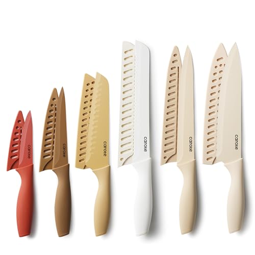 CAROTE 12 Pc Knife Set, Stainless Steel, Nonstick
