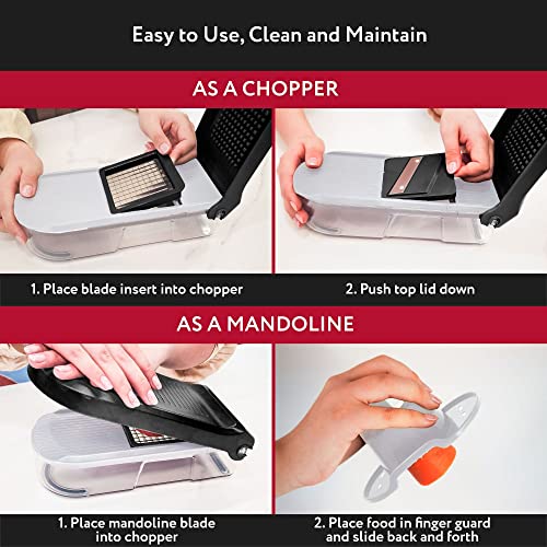6-in-1 Vegetable Chopper, Mandoline Slicer, Cheese Grater - White
