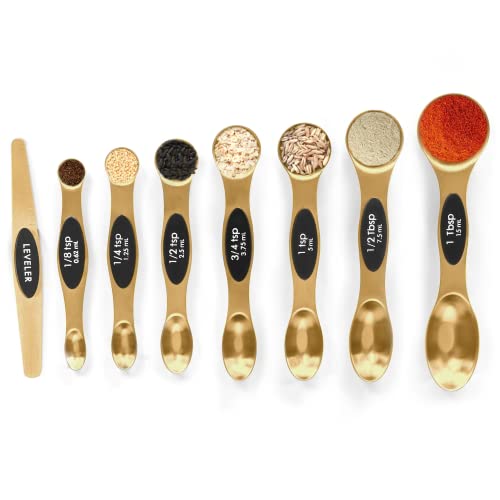 Stackable Stainless Steel Measuring Spoons with Leveler