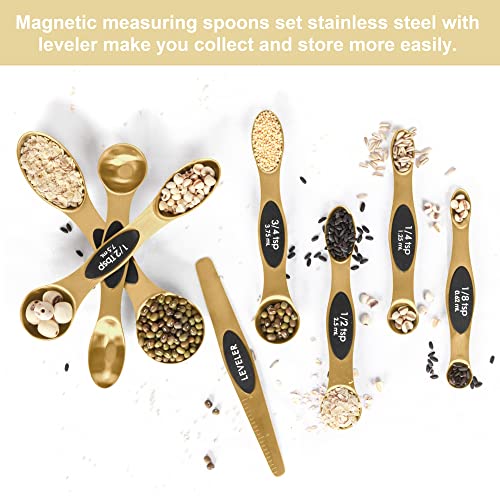 Stackable Stainless Steel Measuring Spoons with Leveler