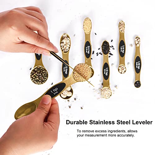Stackable Stainless Steel Measuring Spoons with Leveler