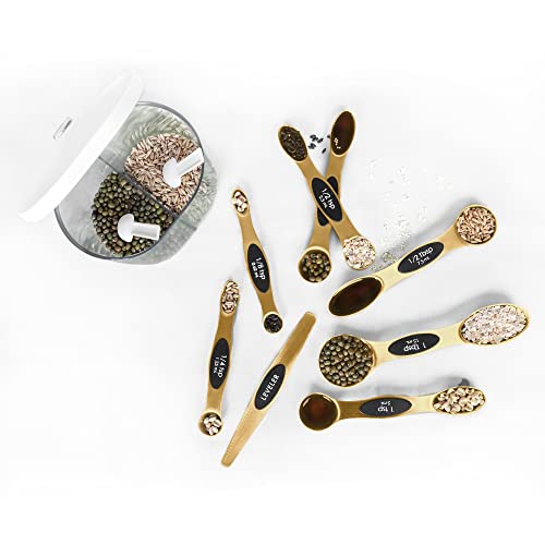 Stackable Stainless Steel Measuring Spoons with Leveler