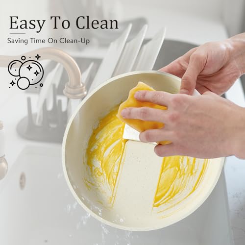 Cream White Stackable Cookware Set, Induction & Oven Ready