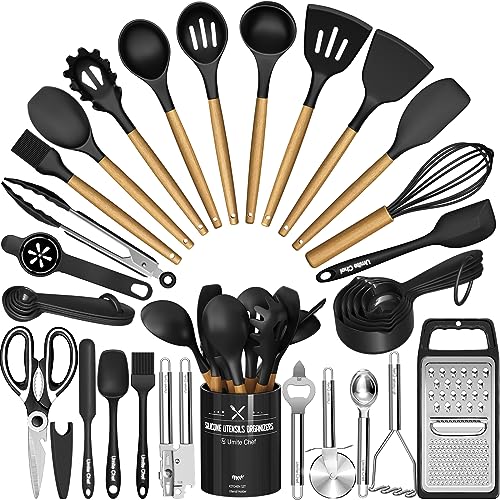 34PCS Silicone Cooking Utensils with Holder & Spatula