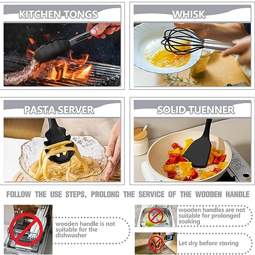 34PCS Silicone Cooking Utensils with Holder & Spatula