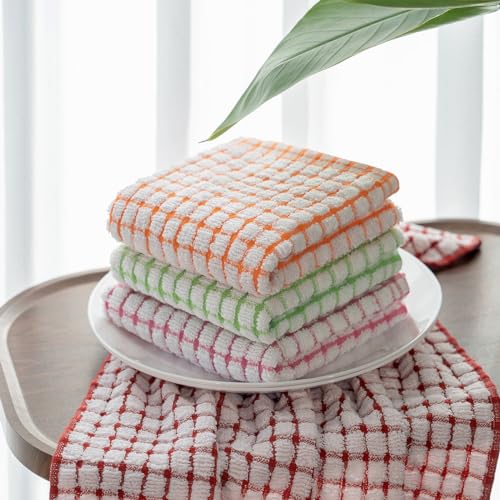 ZHMZ 100% Cotton Dish Towels, Absorbent 16"x25" 6-Pack