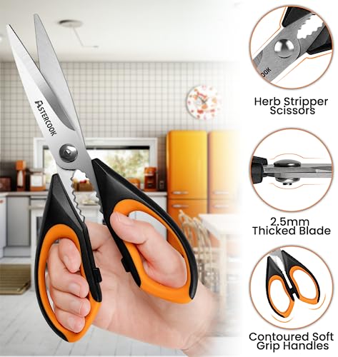 Astercook Heavy Duty Kitchen Shears - Multi-Use, Ergonomic