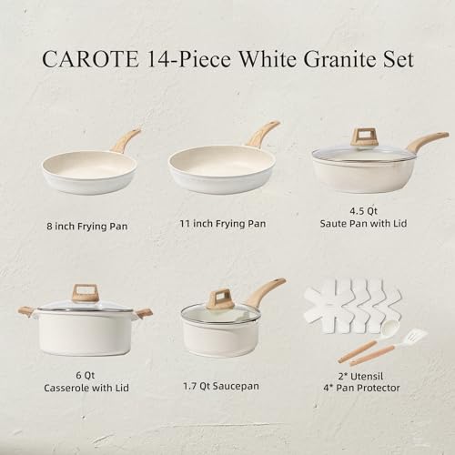 Nonstick Cookware Set with Utensils and Pan Protectors