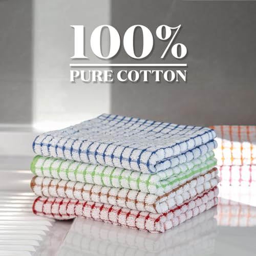 ZHMZ 100% Cotton Dish Towels, Absorbent 16"x25" 6-Pack