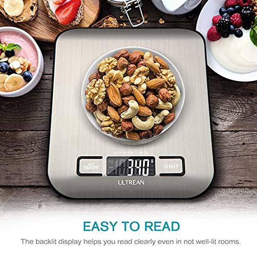 Ultrean Digital Kitchen Scale for Baking Cooking, 11lb