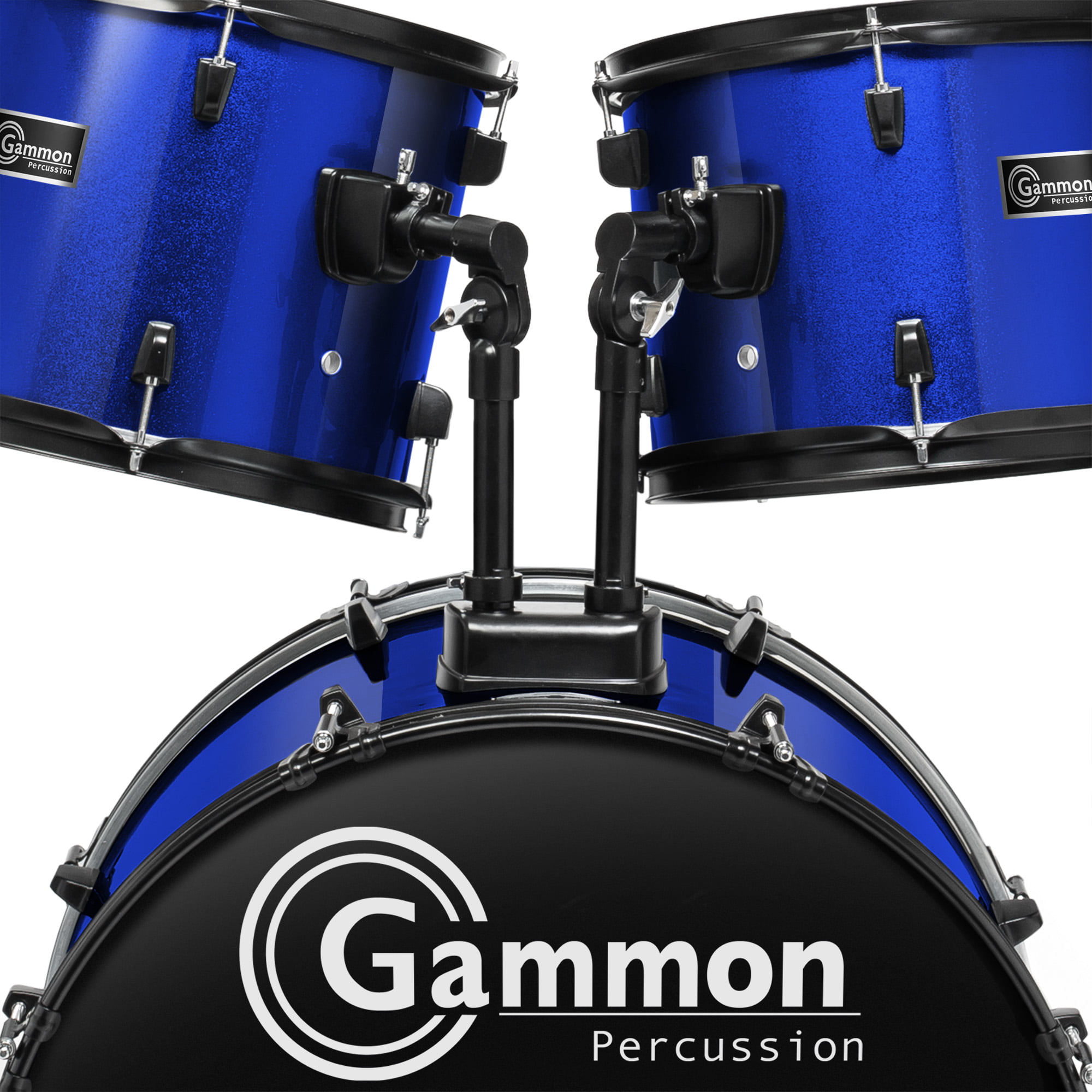 Adult Drum Set - Full Size Kit with Stool & Stands - Blue