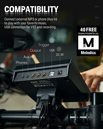 Donner DED-200 Electric Drum Set, 31 Kits, 450+ Sounds