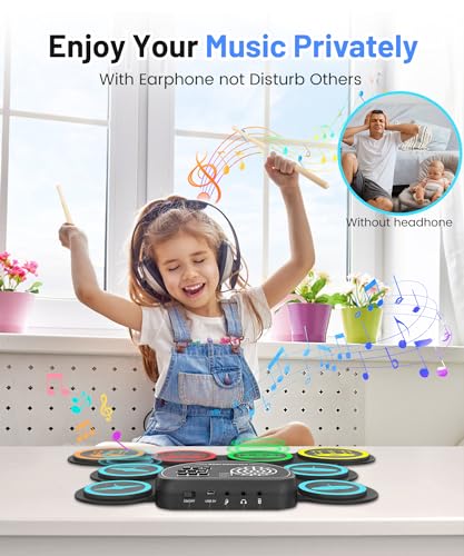 Sboet Electronic Drum Set: Portable, Headphone Jack, Playtime