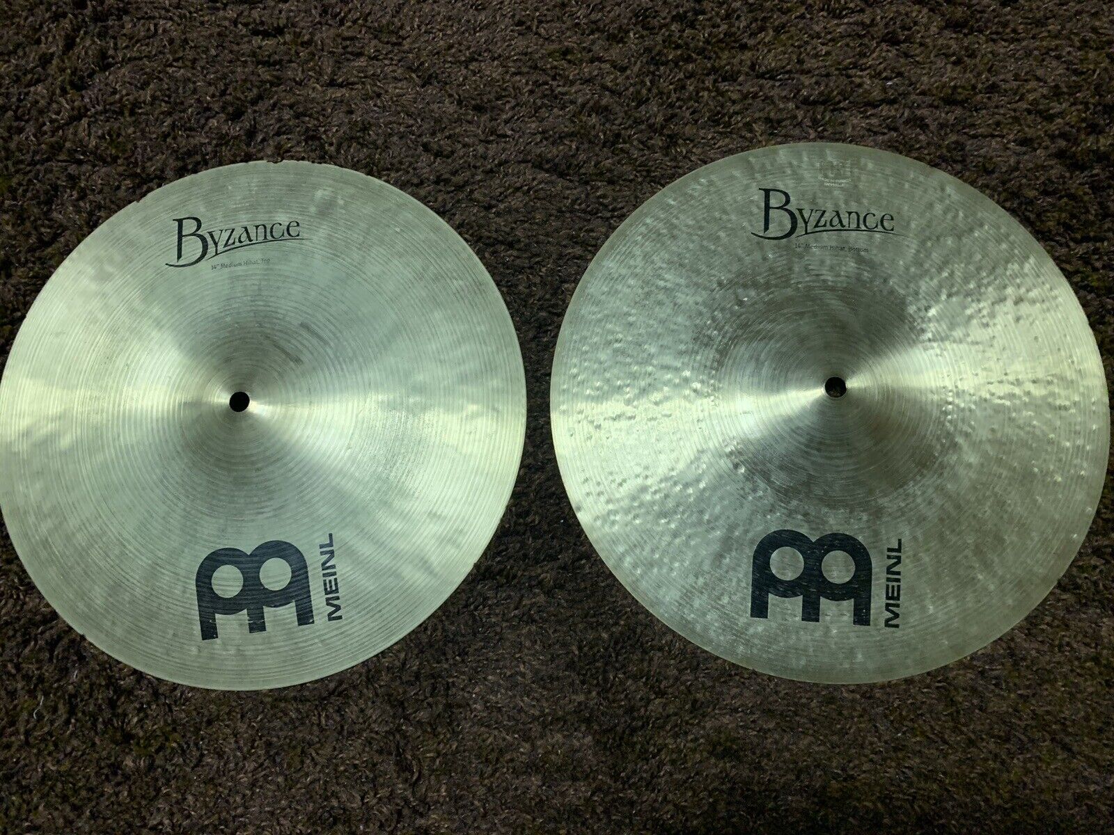 Meinl Byzance 14" Medium Hi Hat Cymbals (Cracked Top)