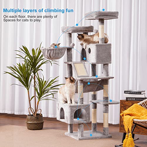 XL Cat Tree with Hammock, Scratching Posts & Caves
