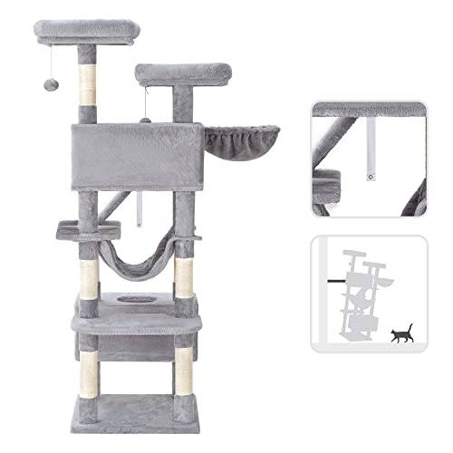XL Cat Tree with Hammock, Scratching Posts & Caves