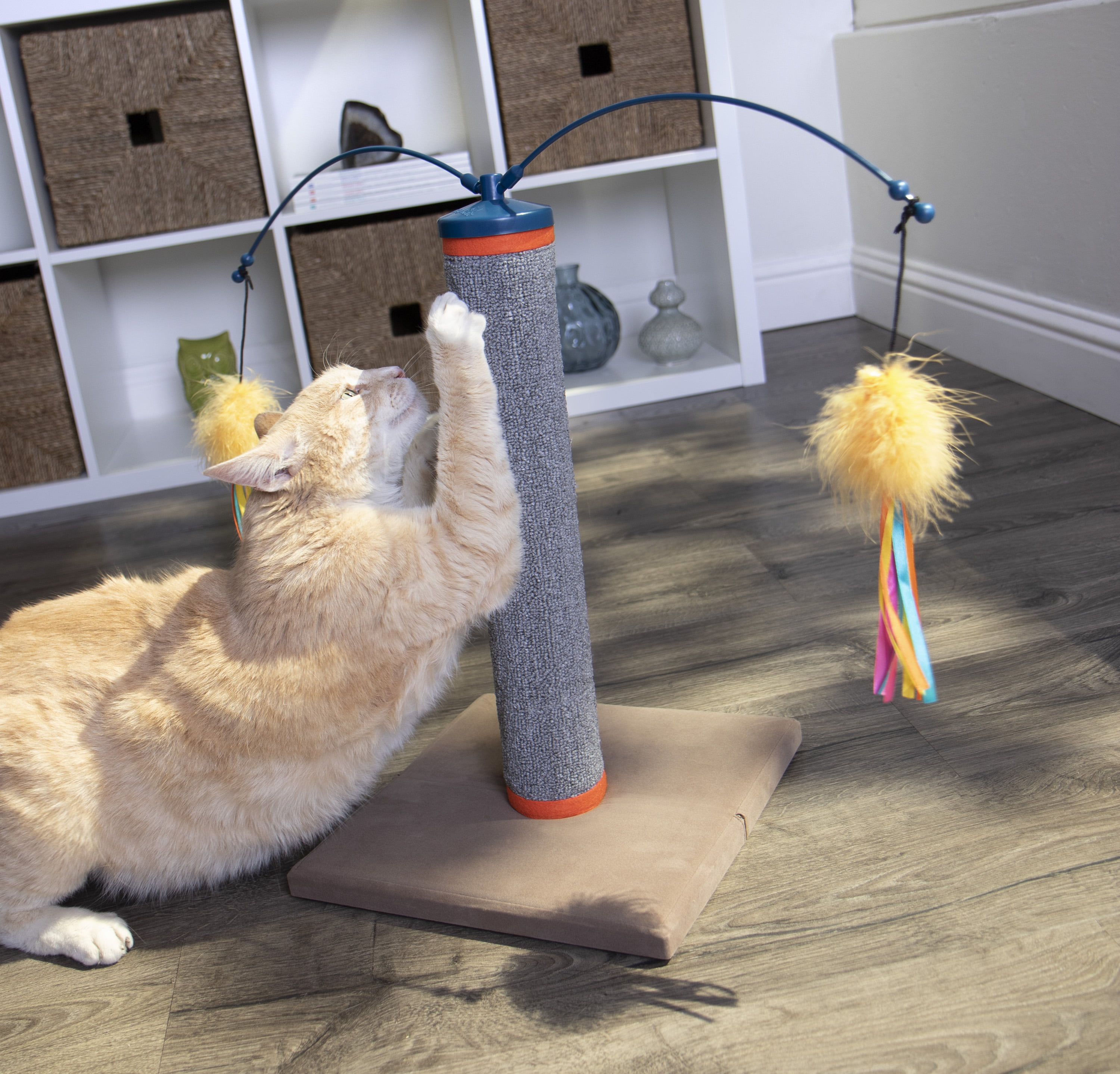 Interactive Carpet Scratch & Spin Post with Wand Toys