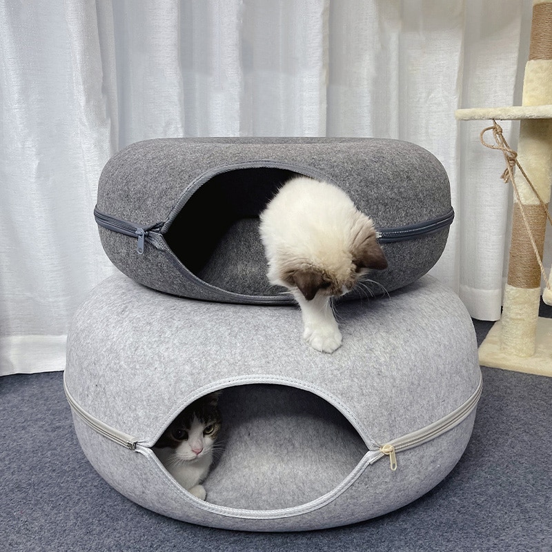 Donut Cat Tunnel Bed & Toy Combo