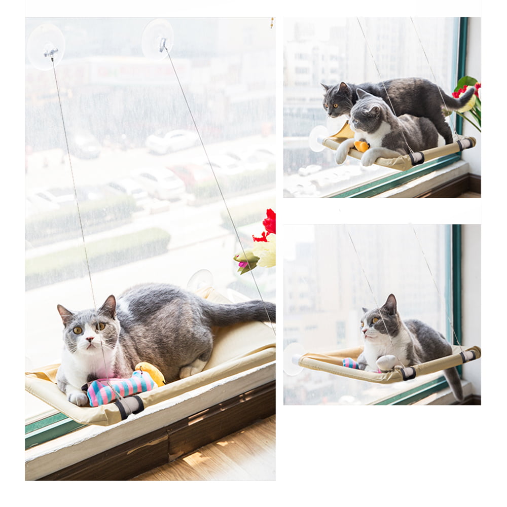 PAWISE Window Hammock for Cats, Beige