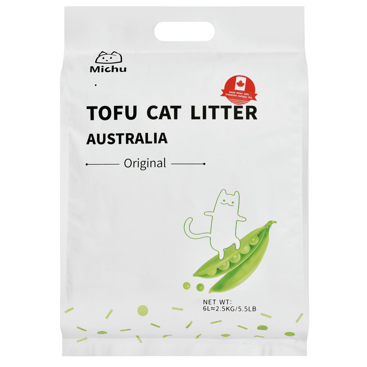 Michu Natural Clumping Tofu Cat Litter (Peach)