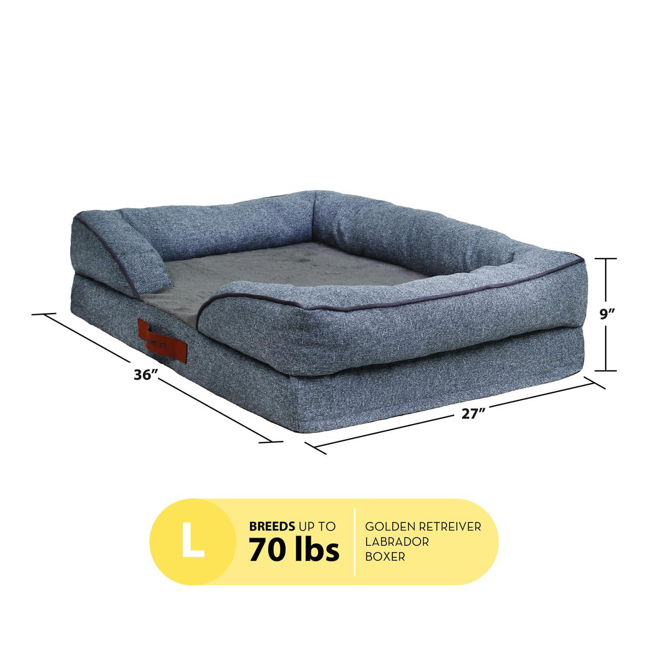 Gray Ortho Sofa-Style Bed for Cats