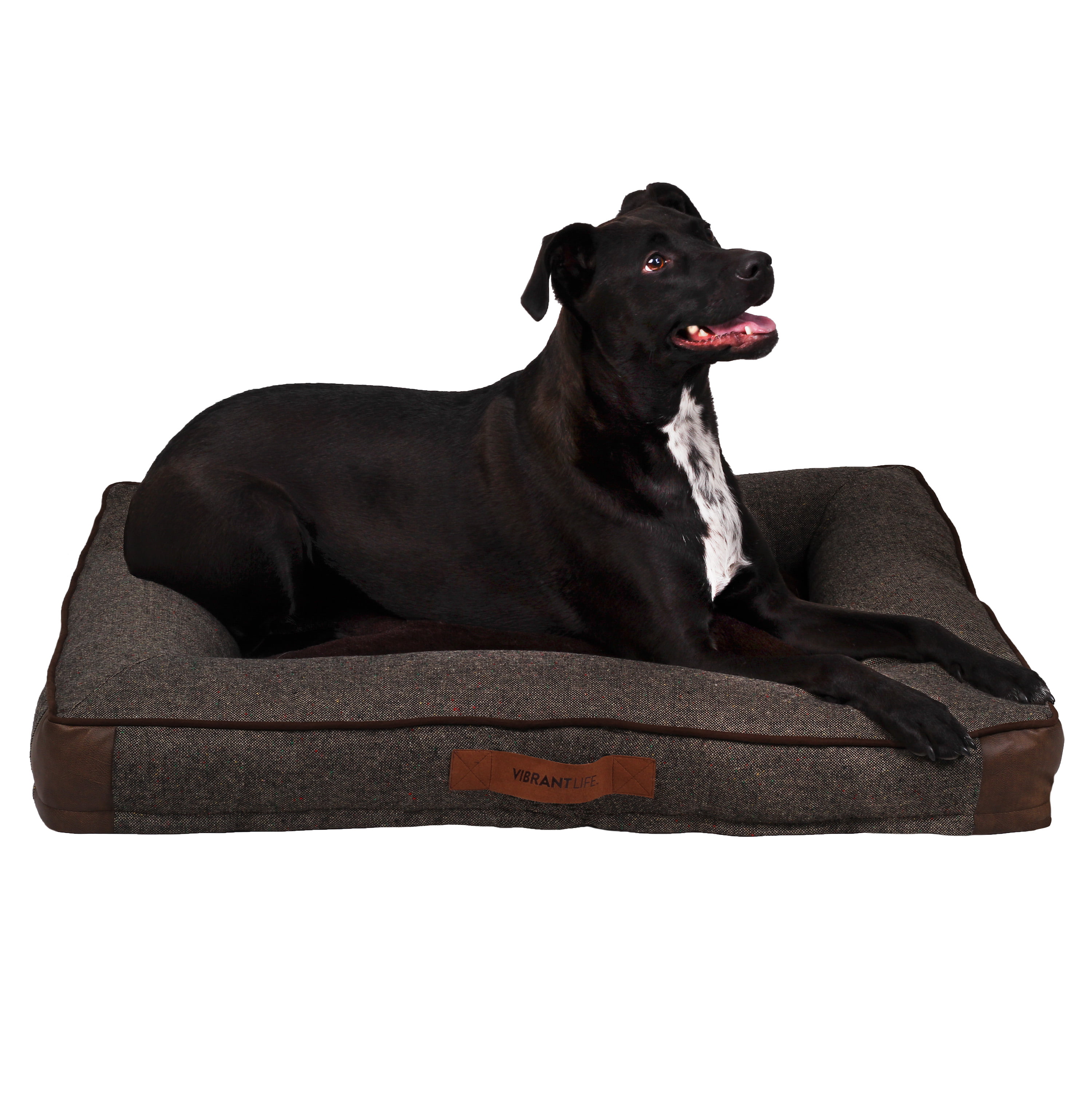 Large Brown Orthopedic Bolster Bed for Cats