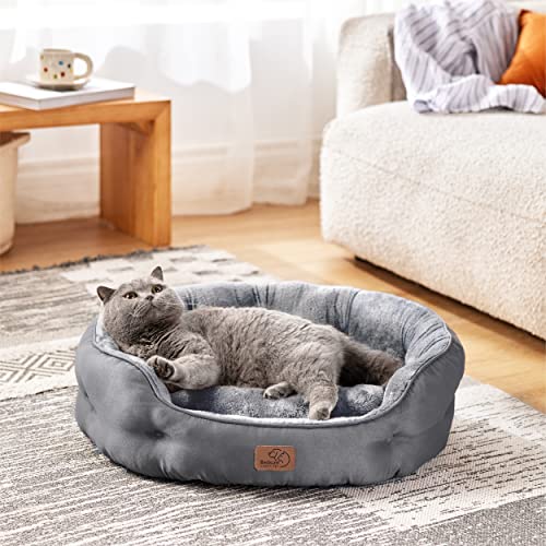 Round Grey Small Pet Bed for Cats and Dogs