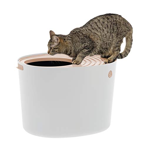 IRIS USA Large Round Entry Cat Litter Box