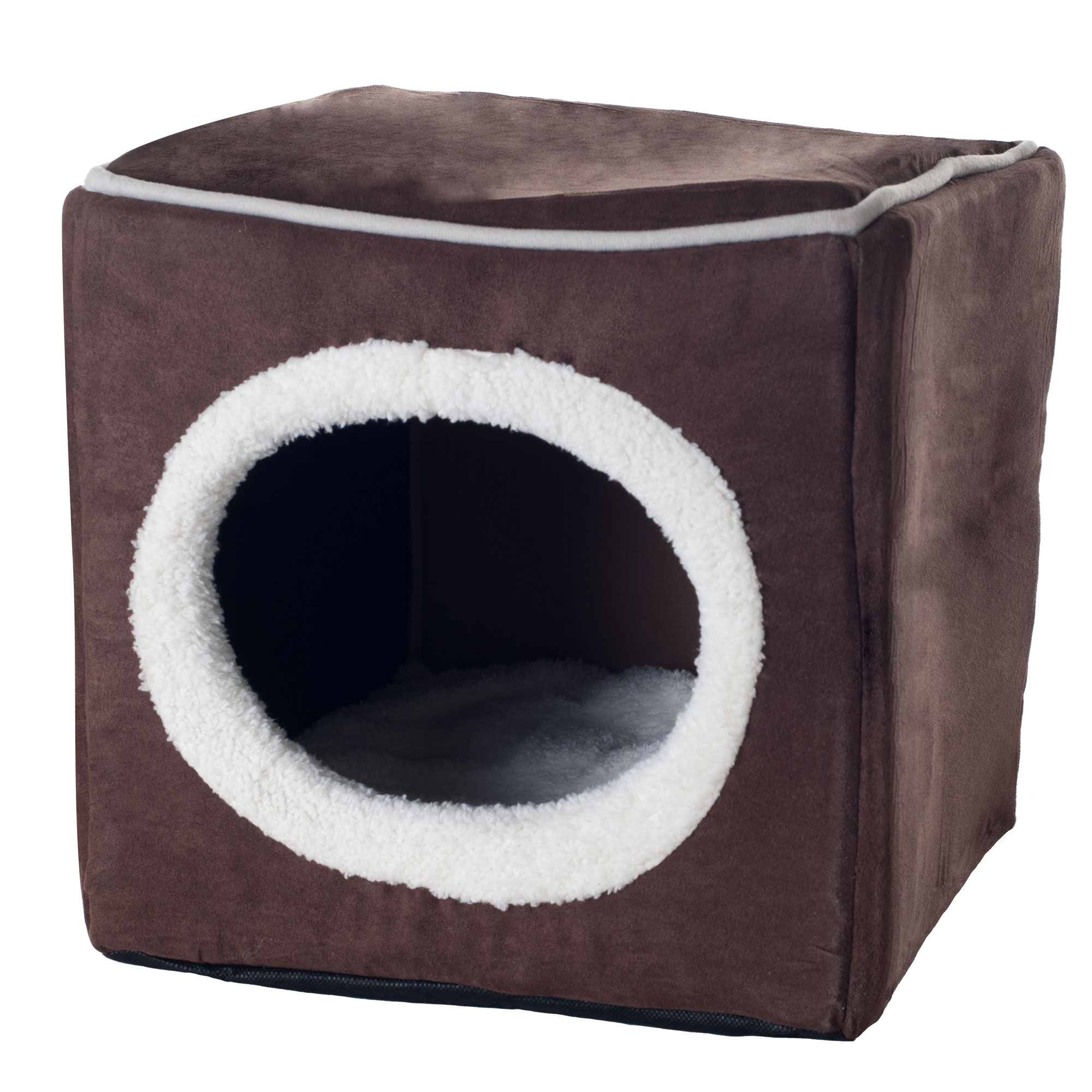 Small Dark Brown Cozy Cave Cat Bed