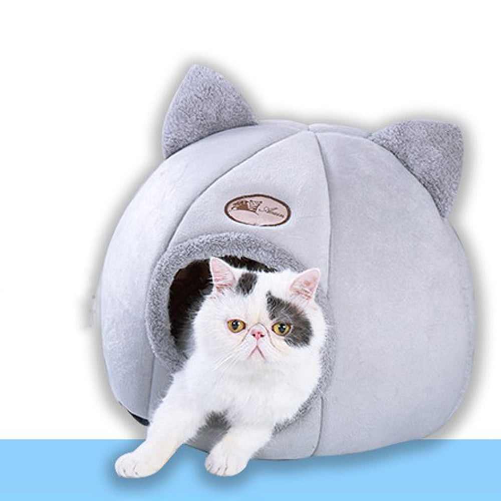 Abody Pet Tent Cave Bed for Cats/Small Dogs Self-Warming 2-in-1 Pet Sleeping Bed Washable Cushion