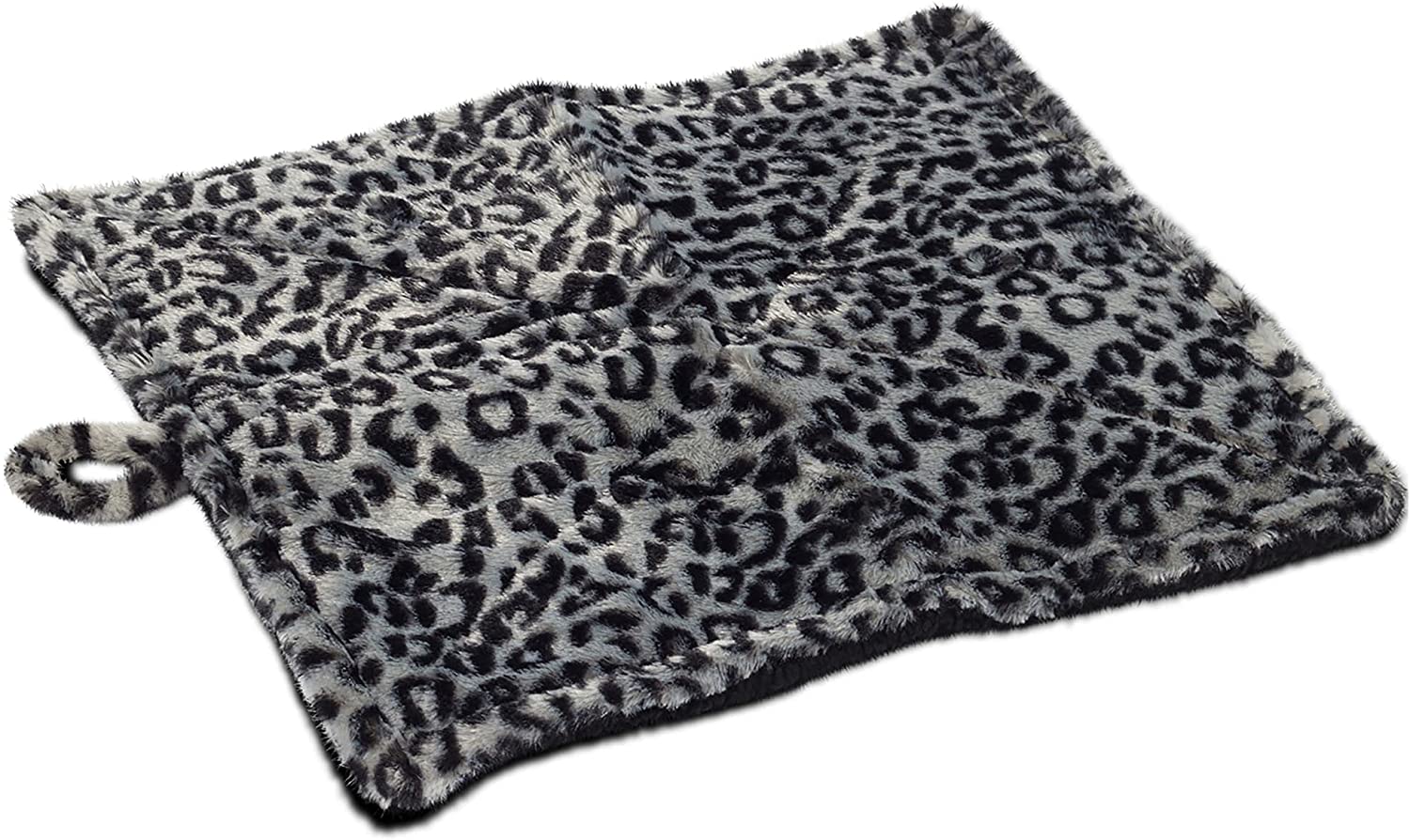 Paws & Pals Self Warming Medium Cat Pet Bed Gray Black Leopard Print (20x17.5x0.1 inches)