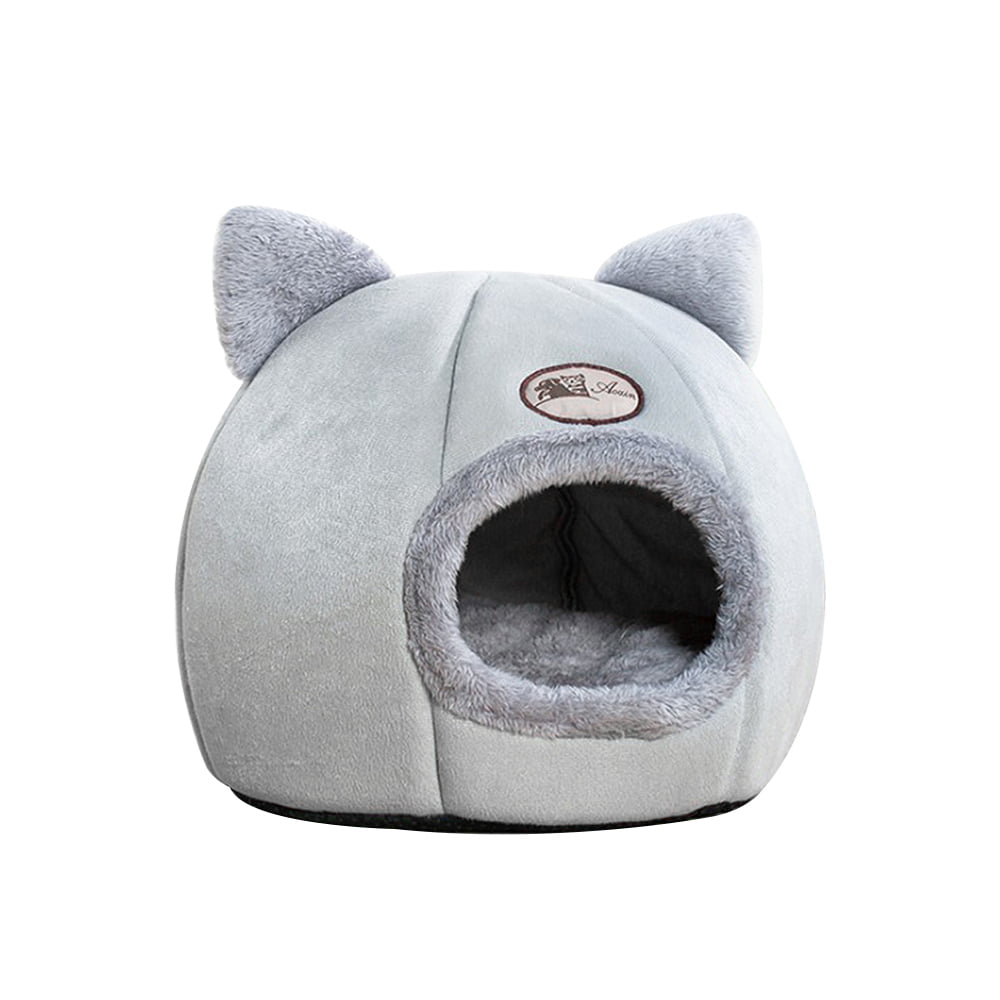 Abody Pet Tent Cave Bed for Cats/Small Dogs Self-Warming 2-in-1 Pet Sleeping Bed Washable Cushion