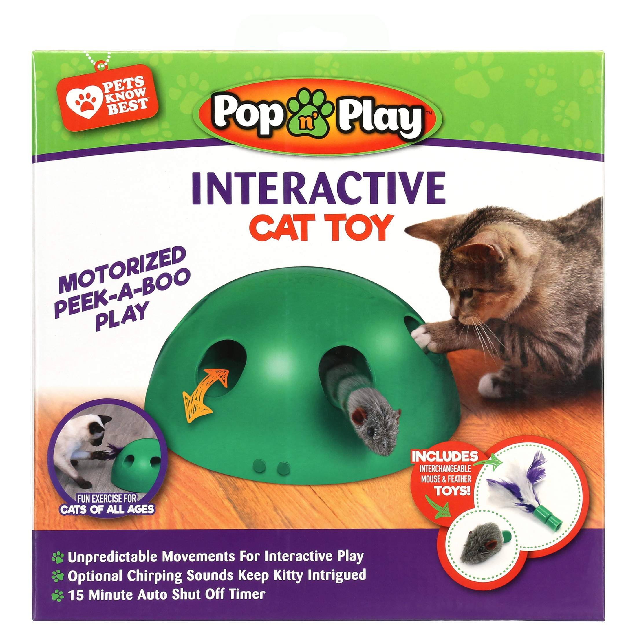 Green Cat Toy Peek-A-Boo Pets Know Best