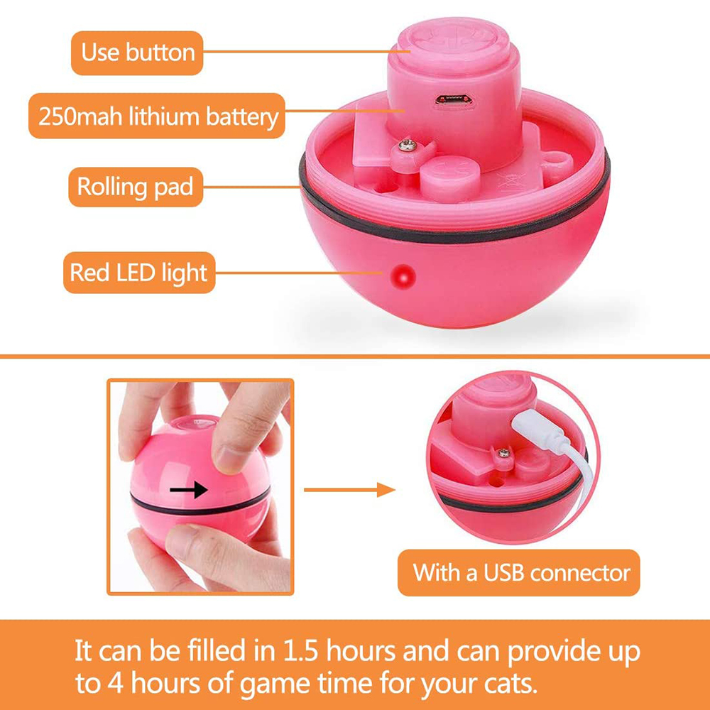 LED Catnip Chaser Ball for Playful Cats