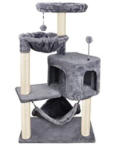 YUNIQUE Cat Tree with Condo and Large Hammock