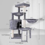 Cozy Grey Three-Layer Cat Tree with Hammocks