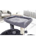 Cozy Grey Three-Layer Cat Tree with Hammocks